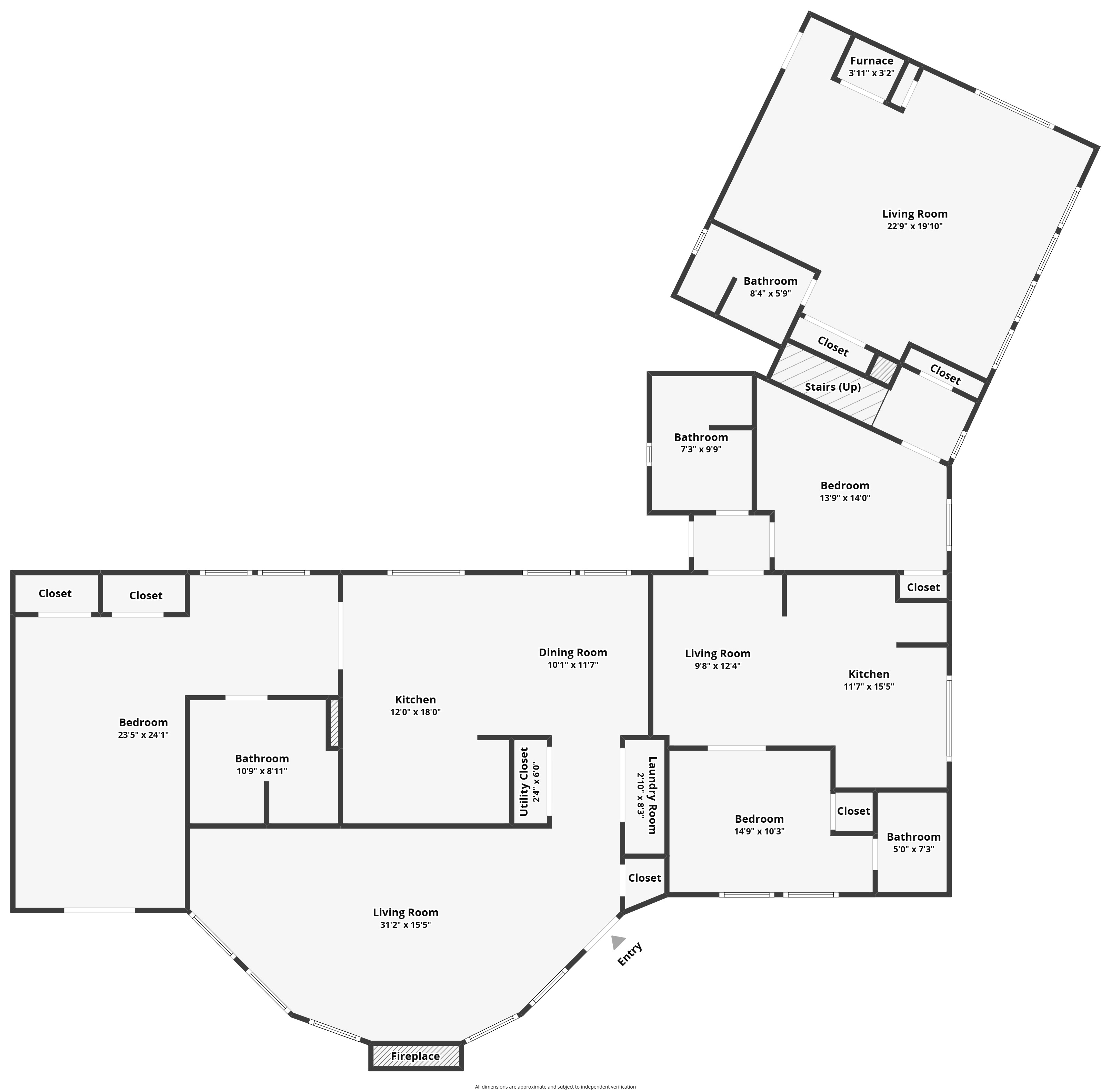 3979 Ponderosa Lane — main level floor plan showing separate entrances and lockoff sections